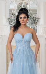 L1080 - Crystal Beaded Plunging IllusionWith Train Evening Party Prom Formal Dress