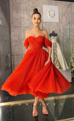 L1216 - Sparkly Off-Shoulder Waist Princess Prom Evening Party Formal Dress