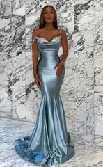 L1229 - Crystal Beaded Mermaid With Train Formal Evening Prom Party Dress