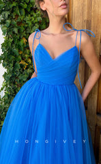 L1270 - Sweet Ruched Tiered Strappy With Bow Detail Prom Formal Party Evening Dress