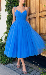 L1270 - Sweet Ruched Tiered Strappy With Bow Detail Prom Formal Party Evening Dress