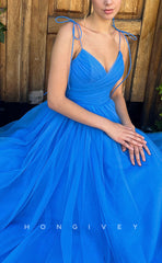 L1270 - Sweet Ruched Tiered Strappy With Bow Detail Prom Formal Party Evening Dress