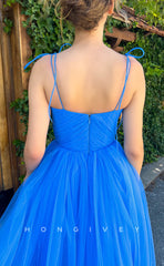L1270 - Sweet Ruched Tiered Strappy With Bow Detail Prom Formal Party Evening Dress