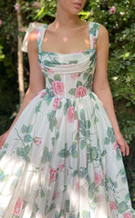 L1520 - Chic Satin A-Line Square Spaghetti Straps Empire Party Prom Evening Dress