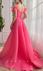 L1521 - Sexy Satin A-Line Empire Off-Shoulder Floral Embroidered With Side Slit Party Prom Evening Dress