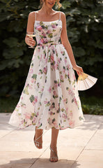 L1544 - Sexy Satin A-Line Bateau Spaghetti Straps Ruched Empire Party Prom Evening Dress