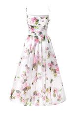 L1544 - Sexy Satin A-Line Bateau Spaghetti Straps Ruched Empire Party Prom Evening Dress