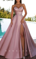 L1721 - Sexy Satin A-Line V-Neck Sleeveless Empire Sequined Appliques Party Prom Evening Dress