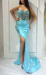 L1736 - Sexy Satin Fitted Glitter Bateau Sleeveless Empire Belt Ruched Beaded Party Prom Evening Dress
