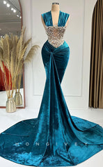L1738 - Sexy Satin Fitted Glitter Straps Sleeveless Empire Ruched Rhinestone Party Prom Evening Dress