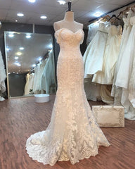 Lace Off Shoulder Mermaid Wedding Dresses Removable Skirt
