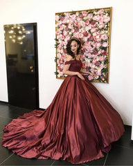 Lace Off Shoulder Satin Wedding Dresses Ball Gowns