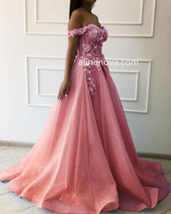 Light Blue Tulle Corset Prom Dresses With Flowers