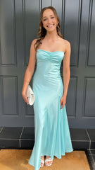 Light Blue Bodycon Evening Prom Dresses, AST1565