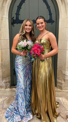 Light Blue Mermaid Evening Prom Dress, AST1535