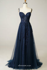 Lilac Lace Applique Sweetheart A-line Side Slit Prom Dresses, CP0810