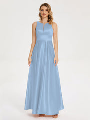 Modern A-line Satin Prom Dresses