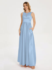 Modern A-line Satin Prom Dresses