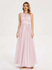 Modern A-line Satin Prom Dresses