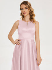 Modern A-line Satin Prom Dresses