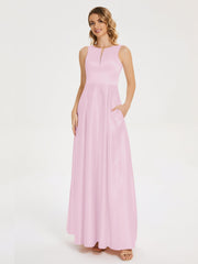 Modern A-line Satin Prom Dresses