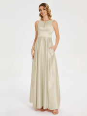 Modern A-line Satin Prom Dresses
