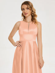 Modern A-line Satin Prom Dresses