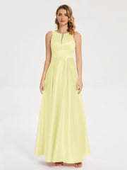 Modern A-line Satin Prom Dresses