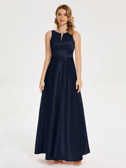 Modern A-line Satin Prom Dresses