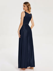 Modern A-line Satin Prom Dresses