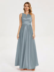 Modern A-line Satin Prom Dresses