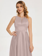 Modern A-line Satin Prom Dresses