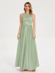 Modern A-line Satin Prom Dresses
