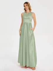 Modern A-line Satin Prom Dresses