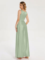 Modern A-line Satin Prom Dresses