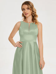 Modern A-line Satin Prom Dresses
