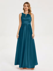 Modern A-line Satin Prom Dresses
