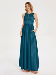 Modern A-line Satin Prom Dresses