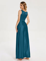 Modern A-line Satin Prom Dresses