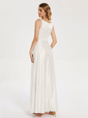 Modern A-line Satin Prom Dresses