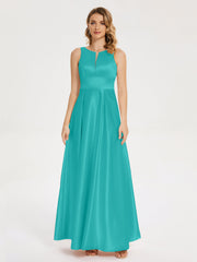 Modern A-line Satin Prom Dresses