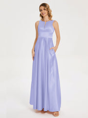 Modern A-line Satin Prom Dresses