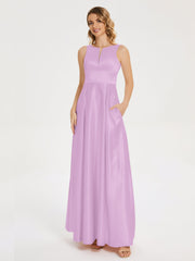 Modern A-line Satin Prom Dresses