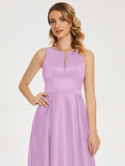 Modern A-line Satin Prom Dresses
