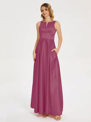 Modern A-line Satin Prom Dresses