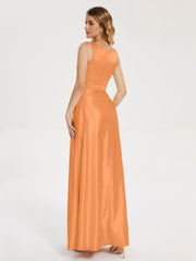 Modern A-line Satin Prom Dresses