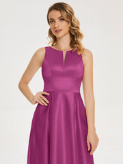 Modern A-line Satin Prom Dresses