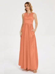 Modern A-line Satin Prom Dresses