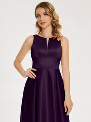 Modern A-line Satin Prom Dresses