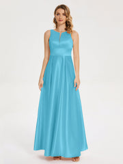 Modern A-line Satin Prom Dresses